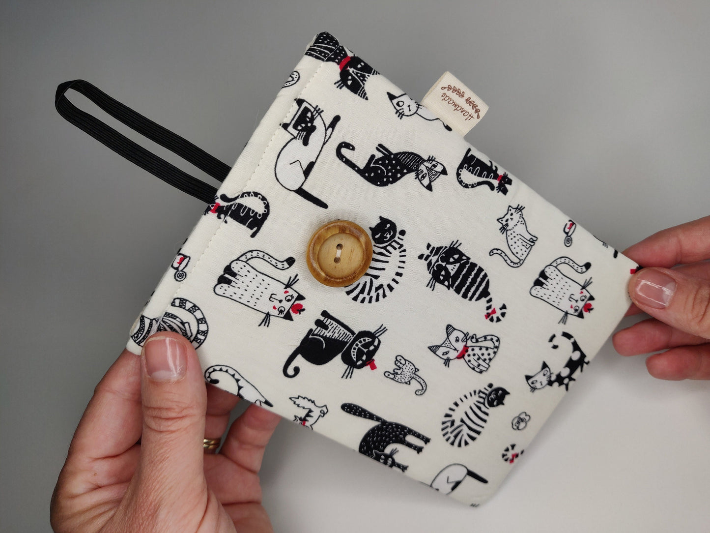 Cat Passport Holder: Handmade Cotton Travel Pouch