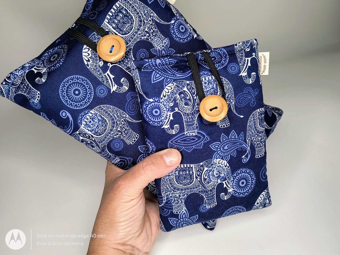 Elephant Mandala Book Sleeve & Passport Holder Set: Padded Travel Bundle