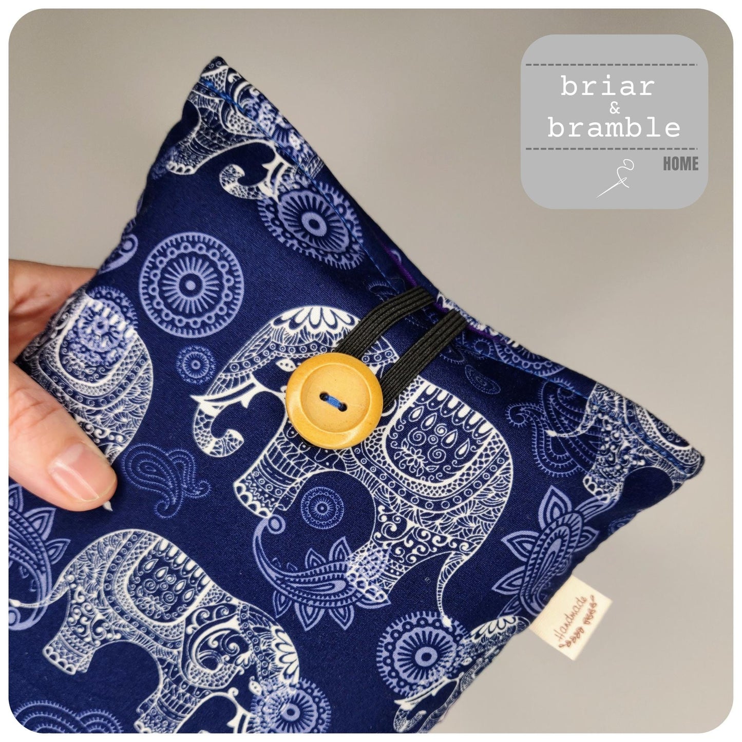Elephant Mandala Book Sleeve & Passport Holder Set: Padded Travel Bundle