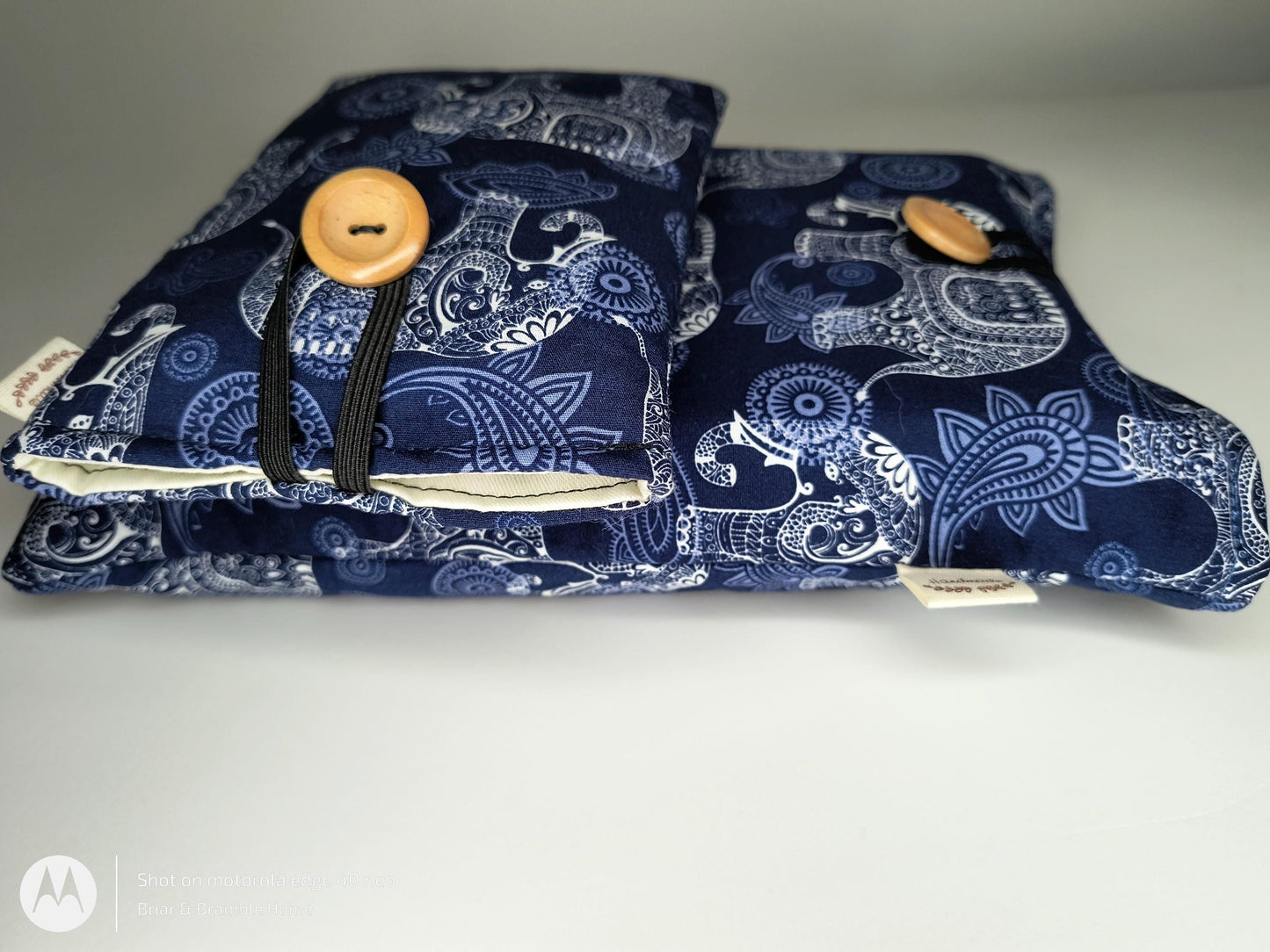 Elephant Mandala Book Sleeve & Passport Holder Set: Padded Travel Bundle