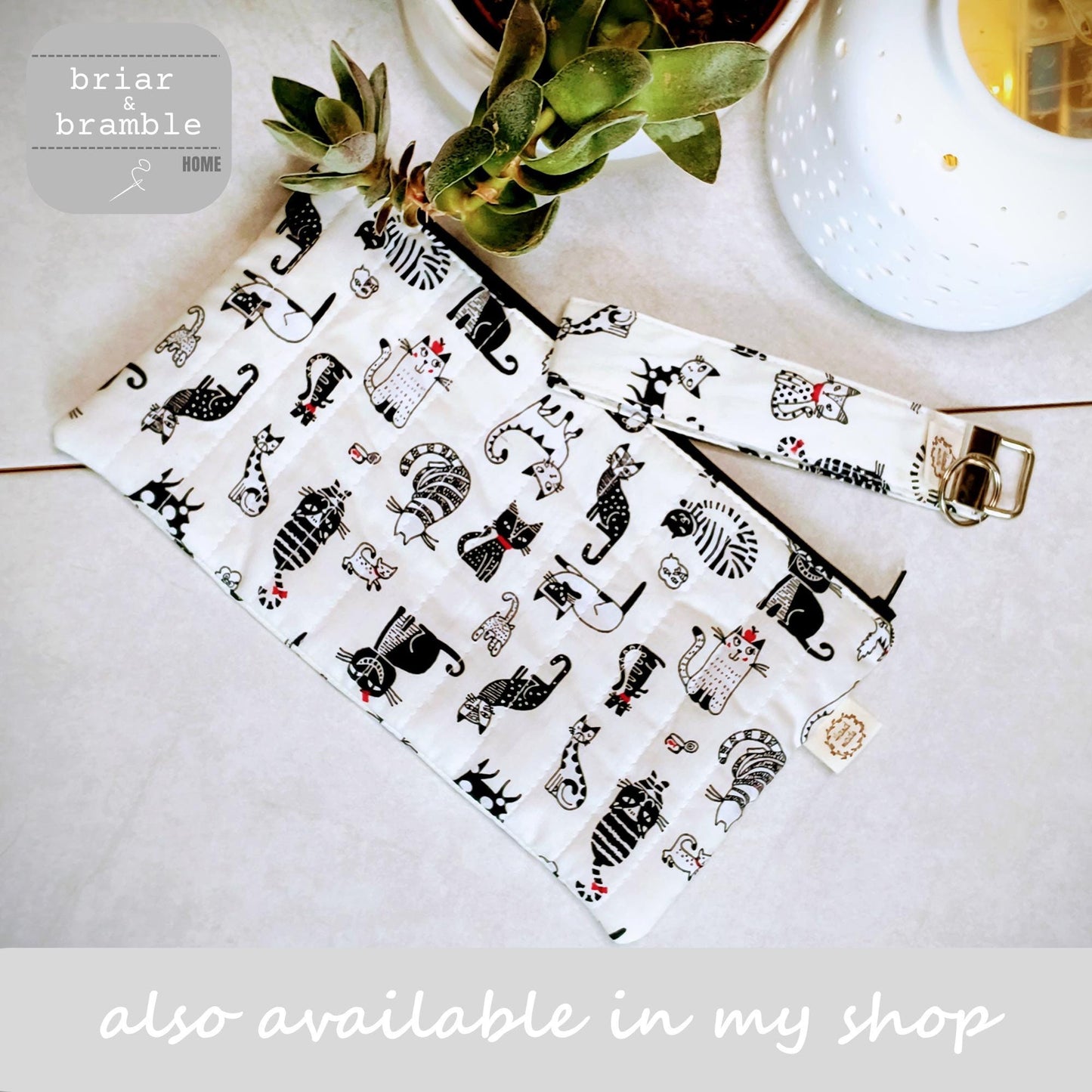 Cat Book Sleeve & Bookmark Set: Cotton Book Cosy Gift