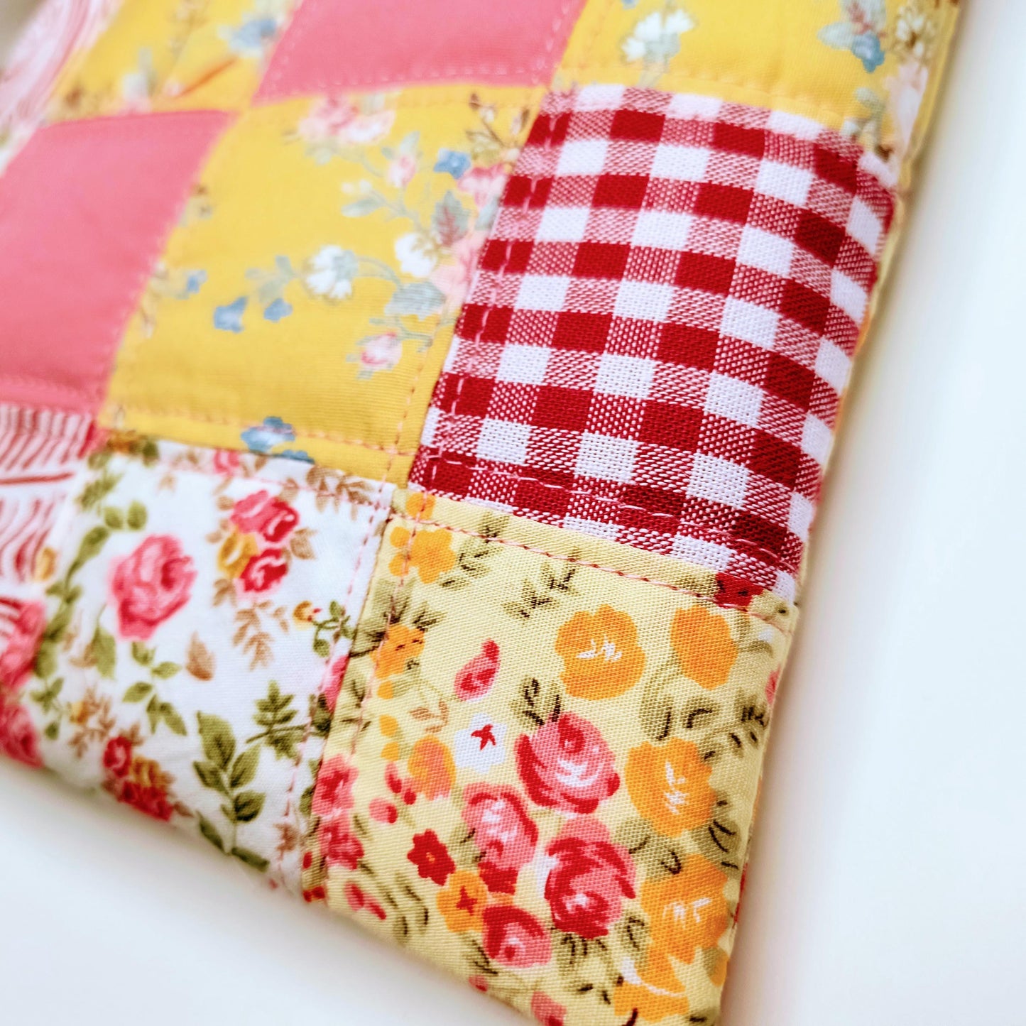 Patchwork Quilted Booksleeve: Handmade Cotton Padded Kindle Cover
