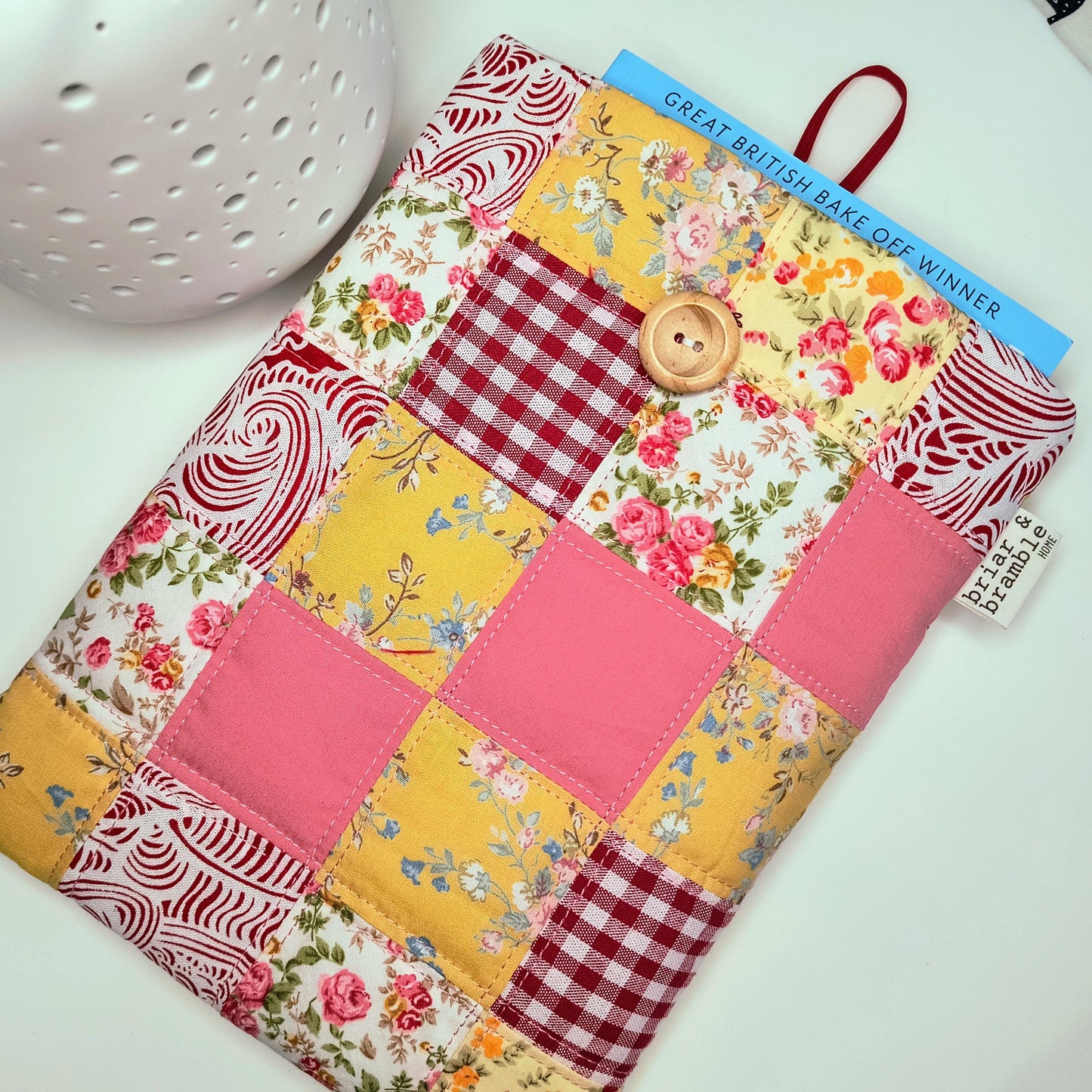 Patchwork Quilted Booksleeve: Handmade Cotton Padded Kindle Cover