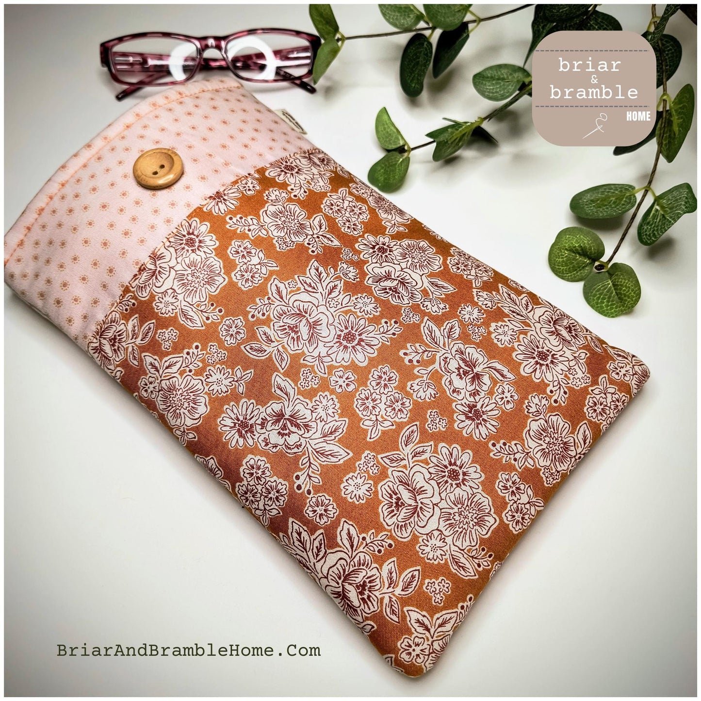 Peach Fuzz Floral Padded Book Sleeve: Cotton Kindle Cover