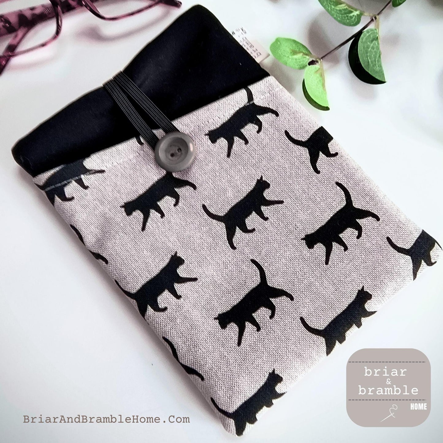 Cat Print Kindle Cover: Padded Cotton eReader Sleeve