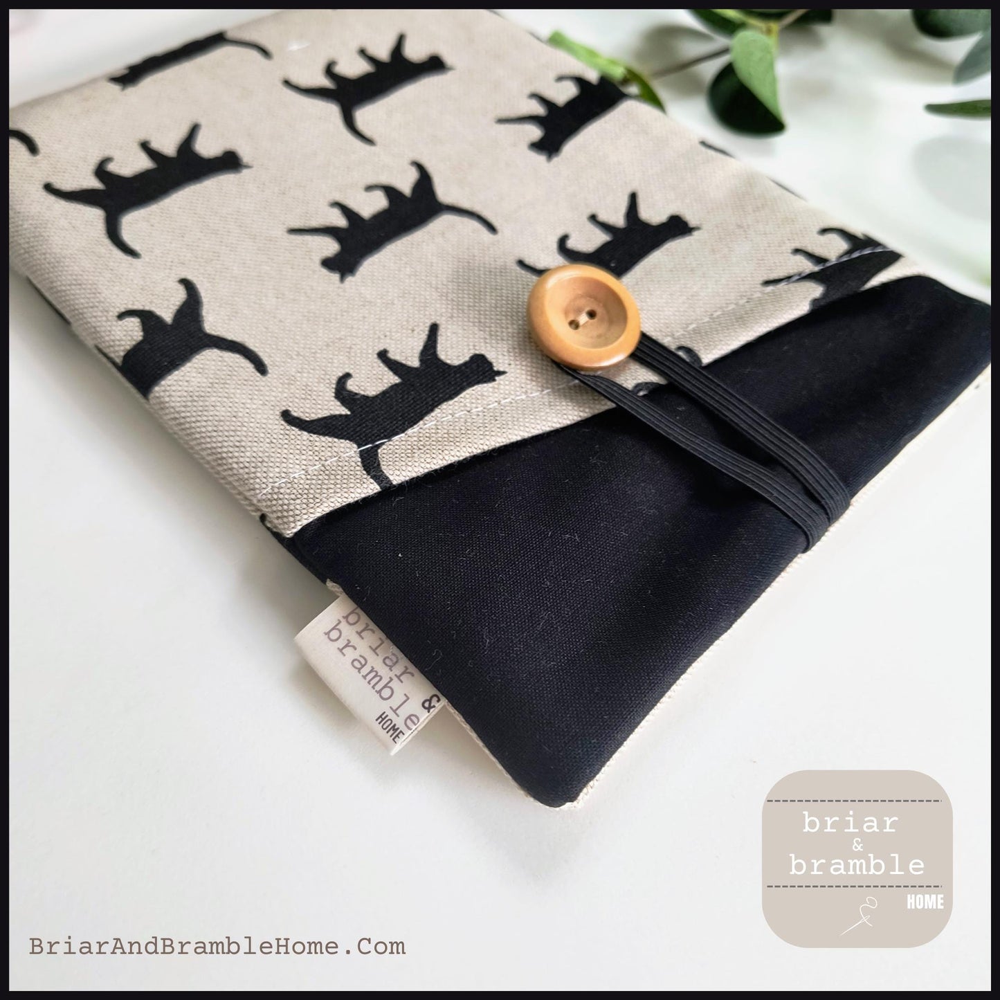 Cat Print Kindle Cover: Padded Cotton eReader Sleeve