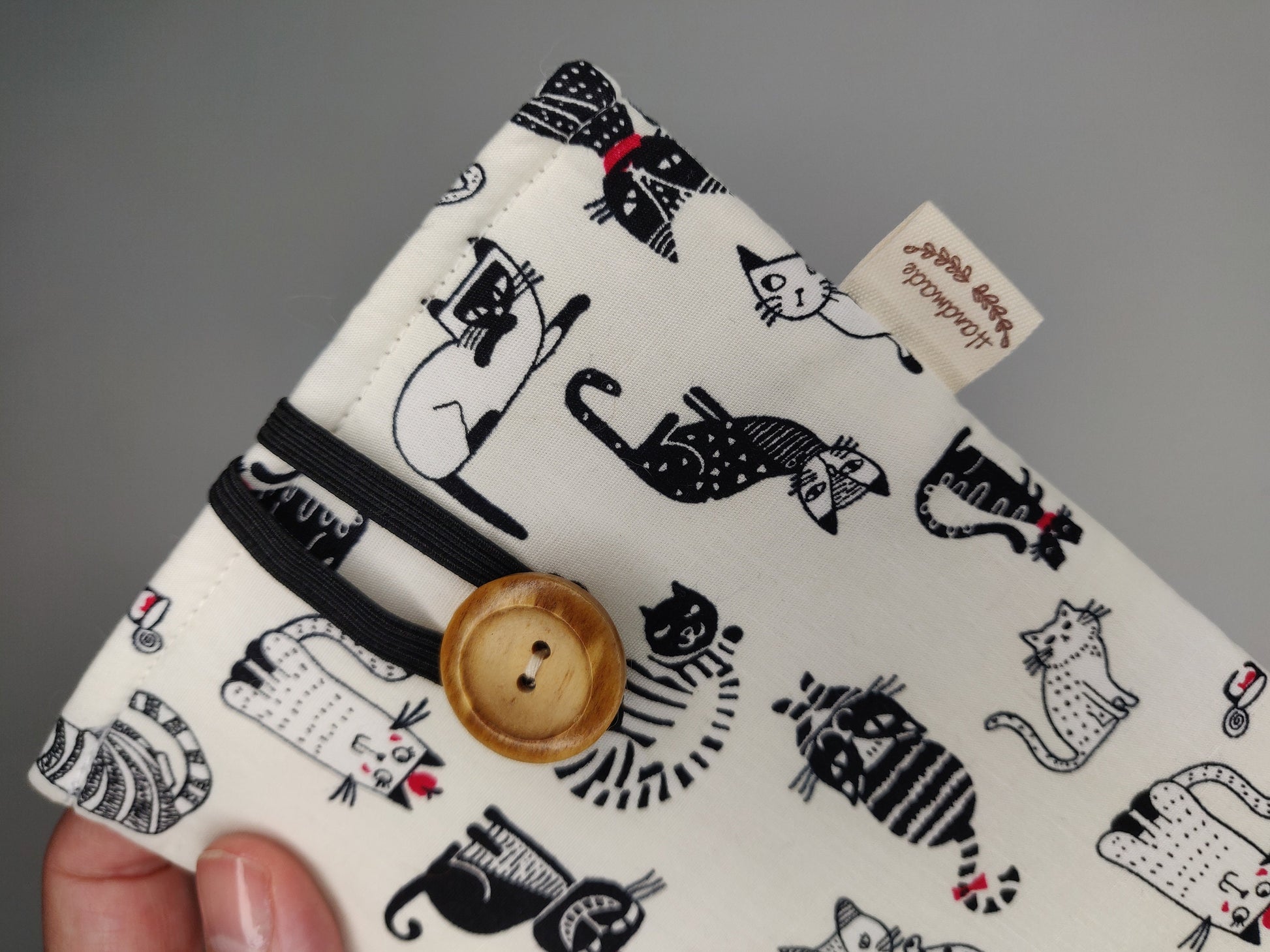 Cat Passport Holder: Handmade Cotton Travel Pouch