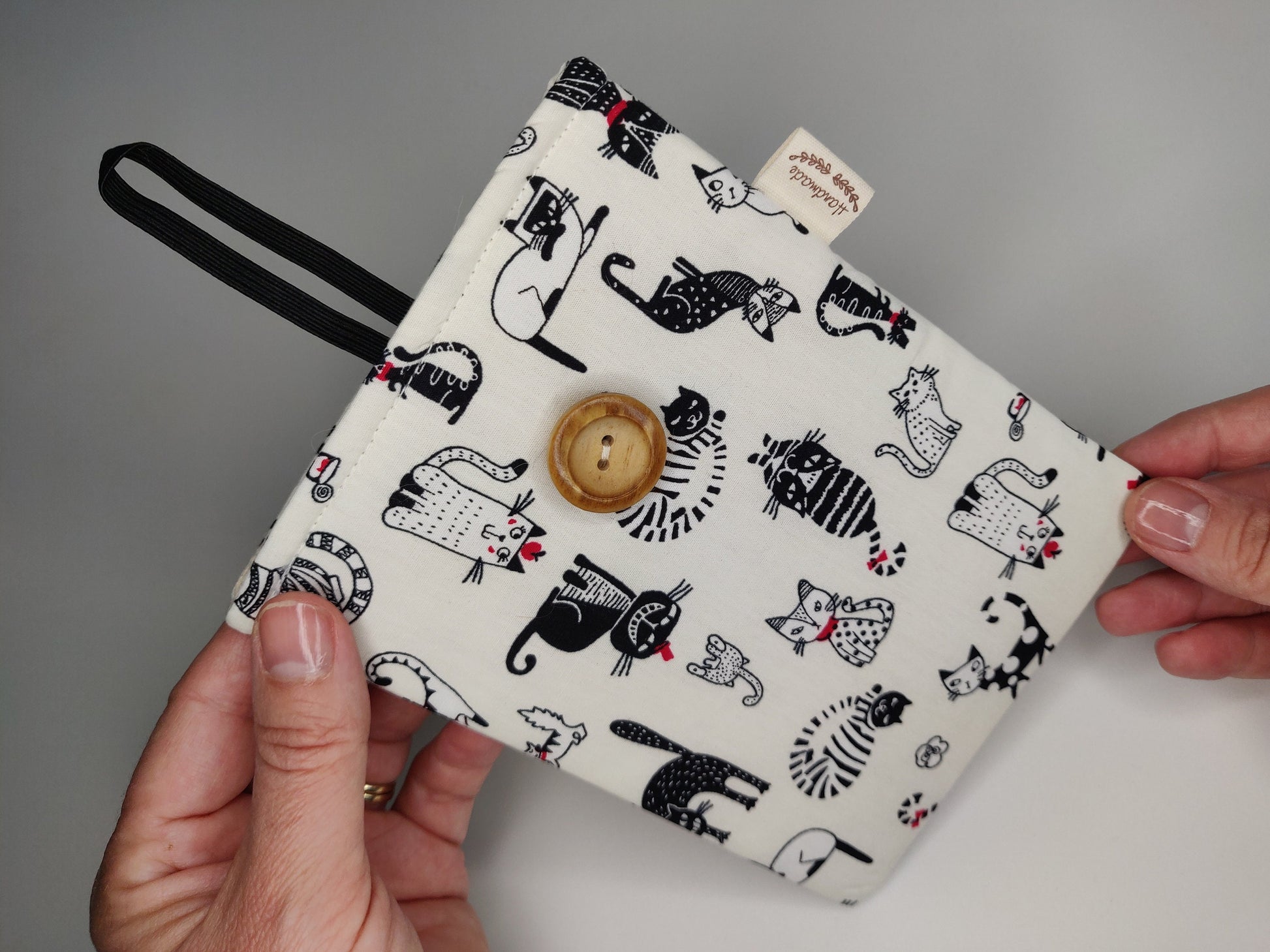 Cat Passport Holder: Handmade Cotton Travel Pouch