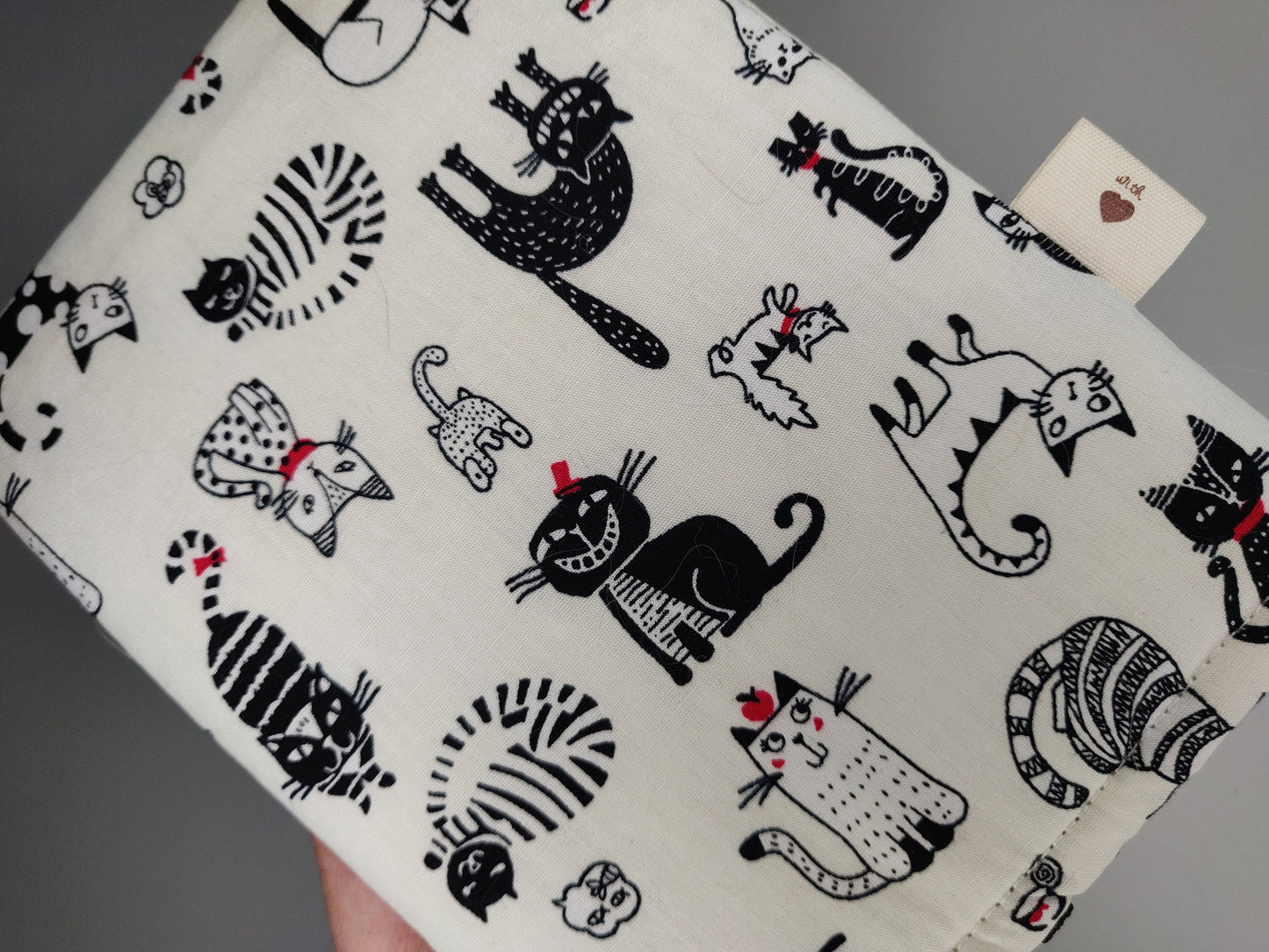 Cat Passport Holder: Handmade Cotton Travel Pouch