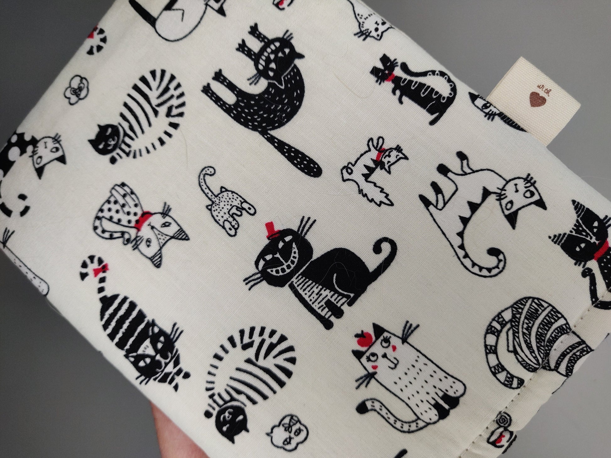 Cat Passport Holder: Handmade Cotton Travel Pouch