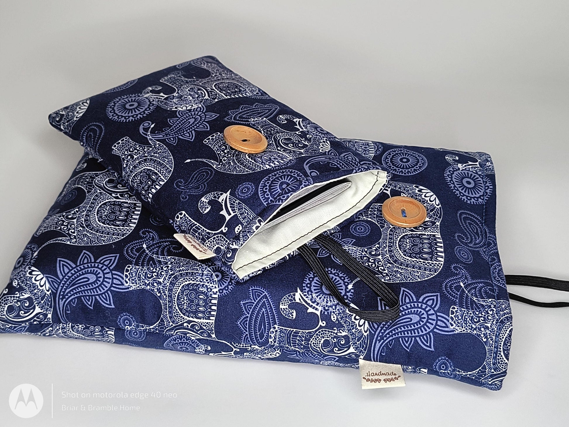 Elephant Mandala Book Sleeve & Passport Holder Set: Padded Travel Bundle