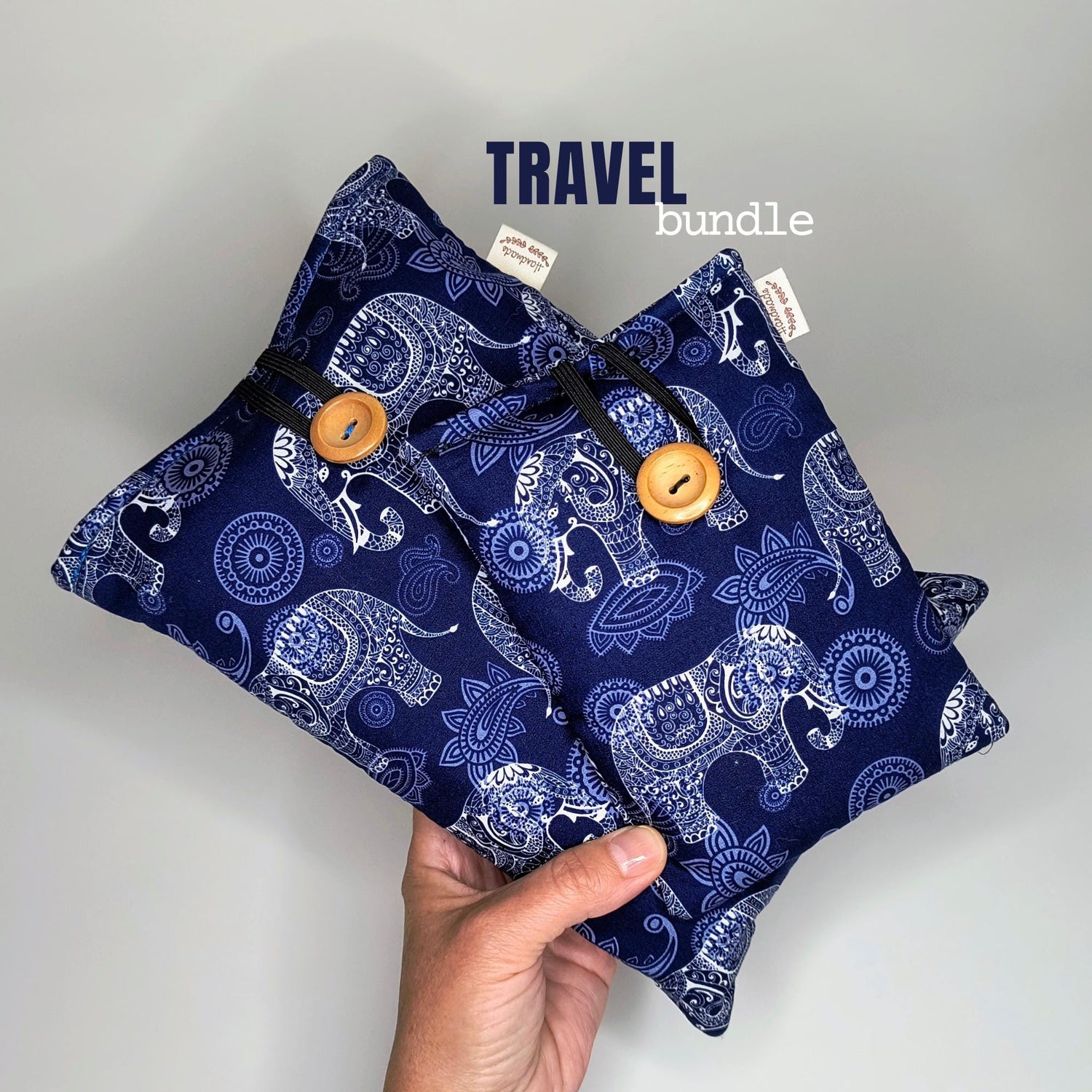 Elephant Mandala Book Sleeve & Passport Holder Set: Padded Travel Bundle