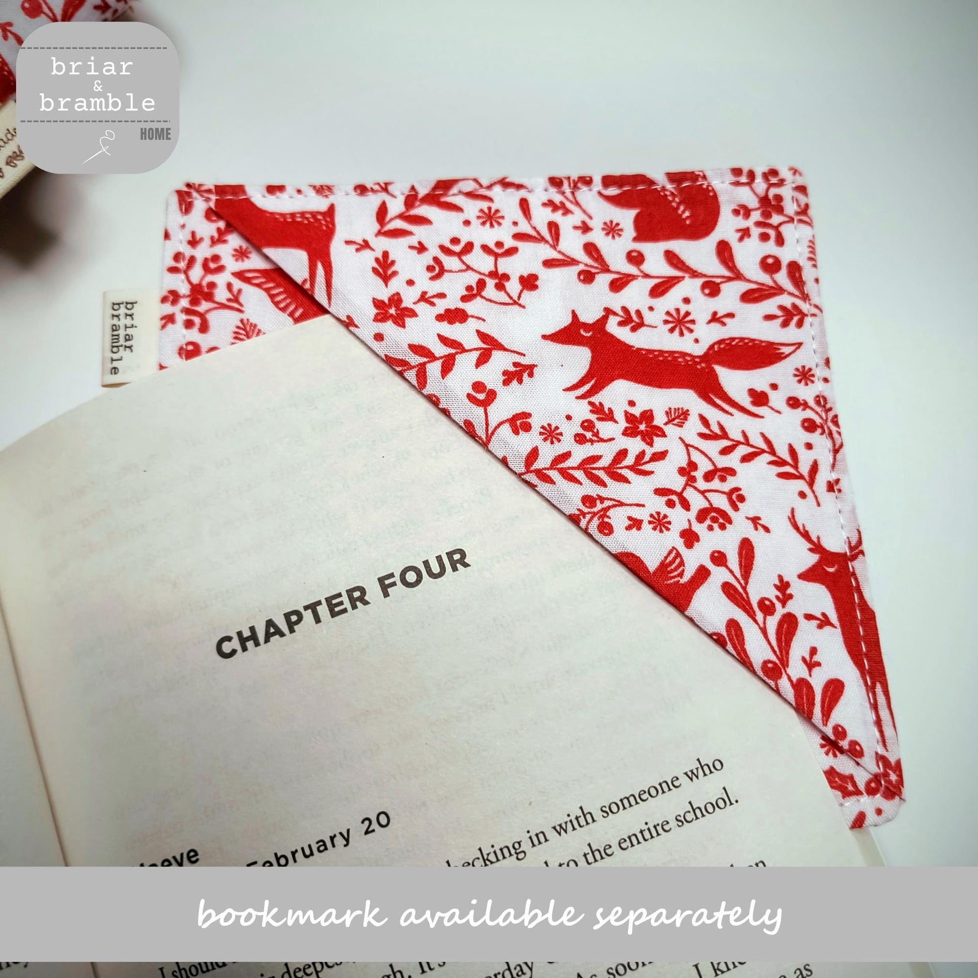 Festive Padded Book Sleeve: Winter Animals Print, Reader Gift