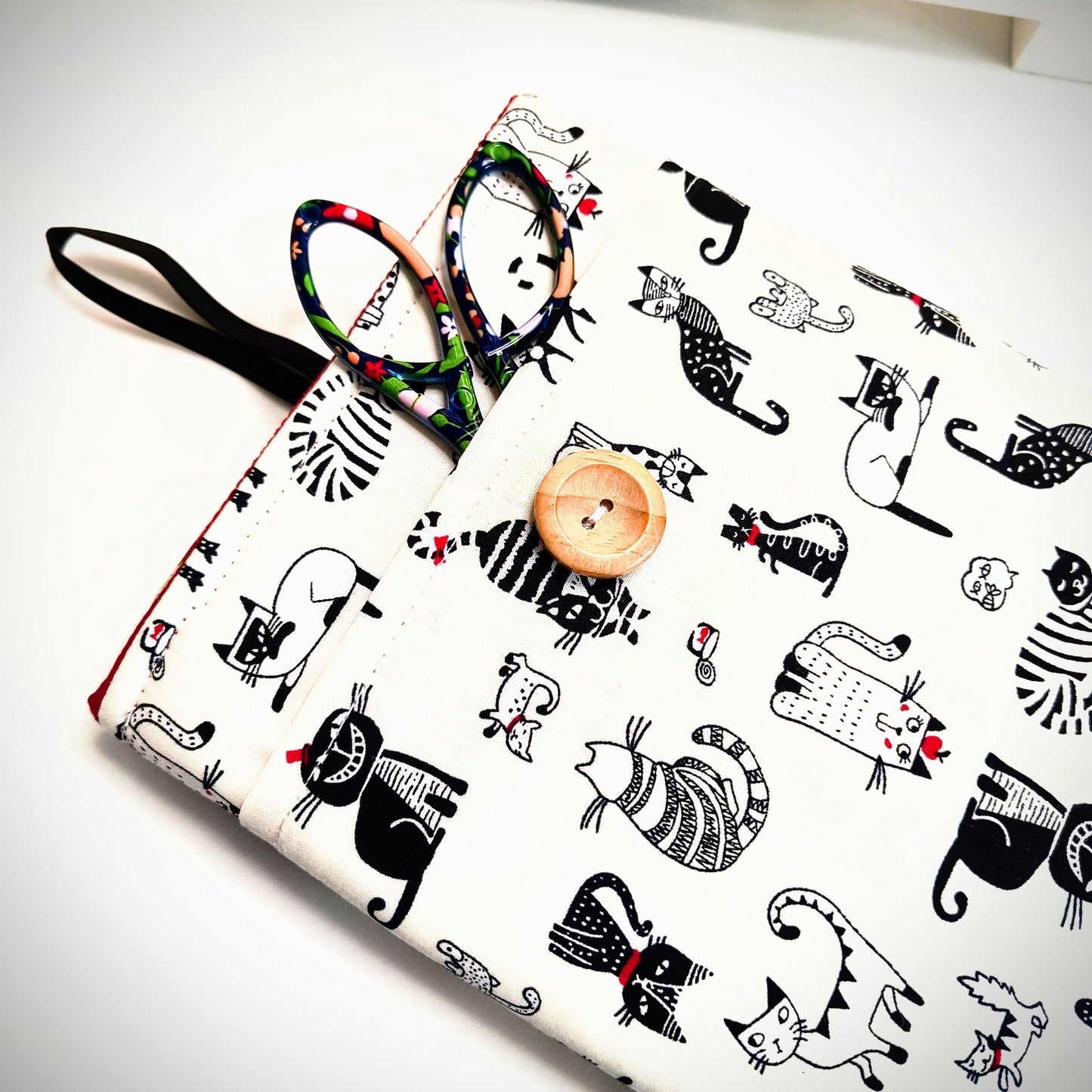 Cat Print Padded Kindle Sleeve with Pocket