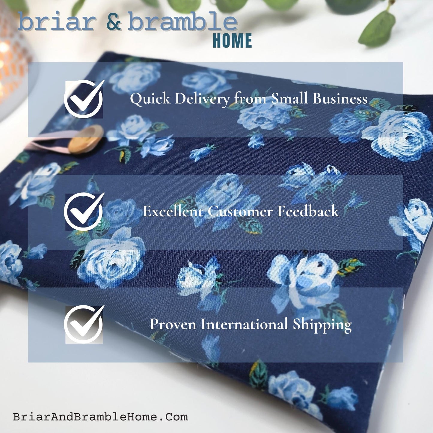 Liberty London Book Sleeve: Blue Rose Reader Snug