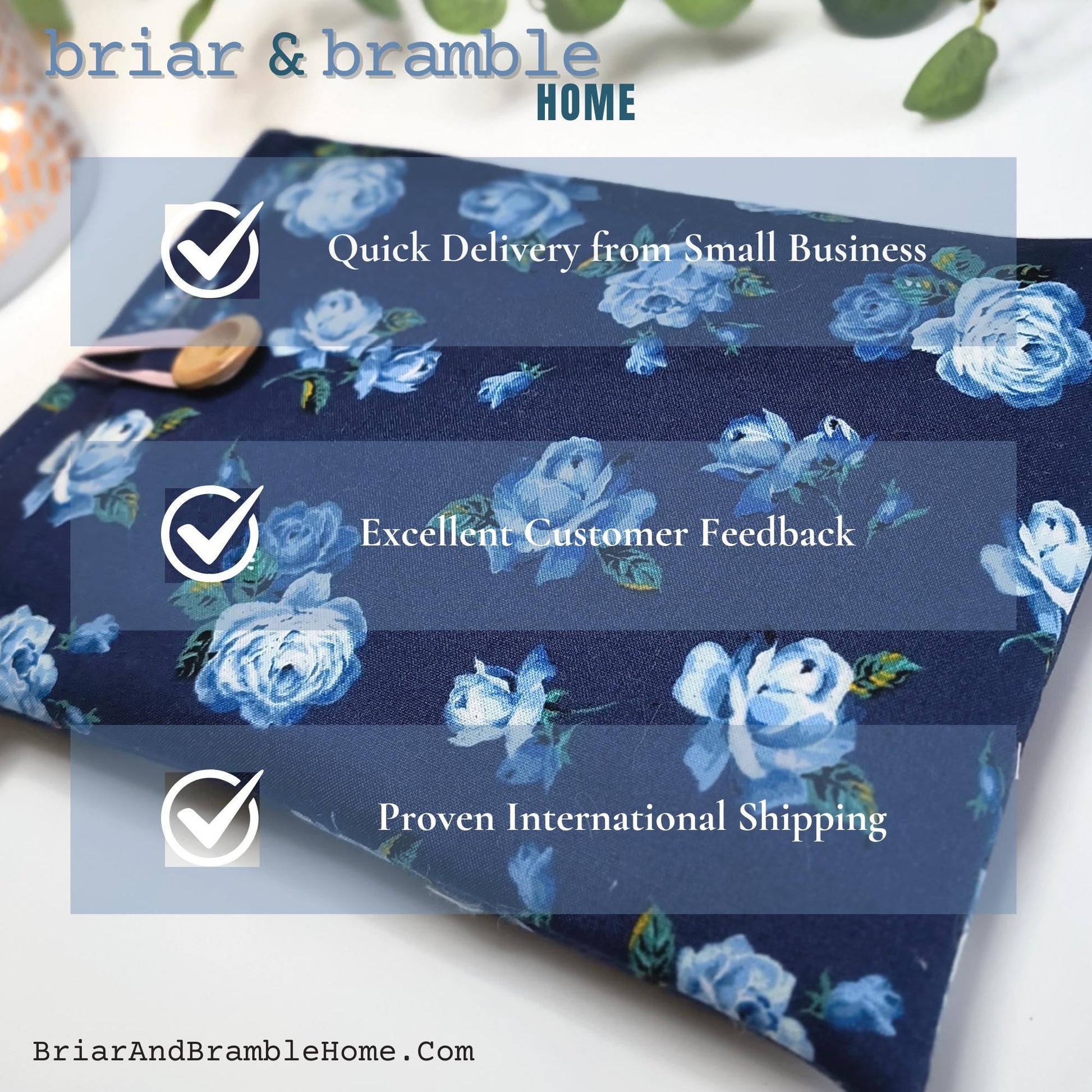 Liberty London Book Sleeve: Blue Rose Reader Snug