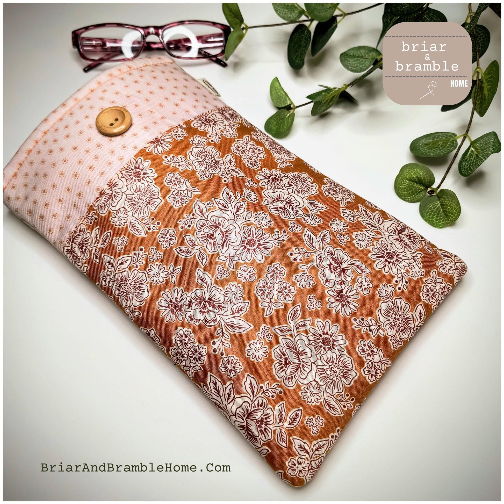 Peach Fuzz Floral Padded Book Sleeve: Cotton Kindle Cover