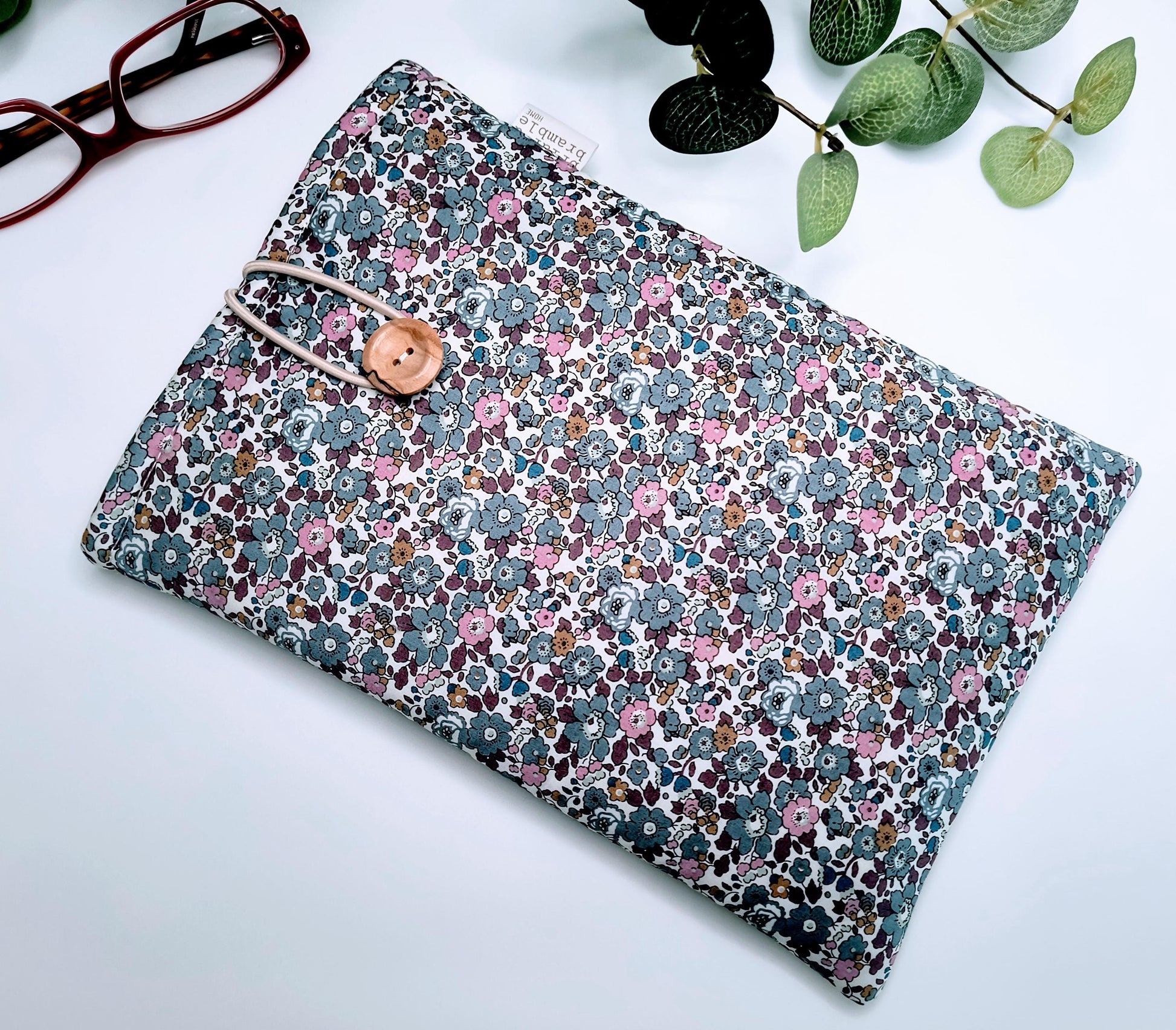 Liberty Print Book Sleeve: Grey Floral Reading Cover