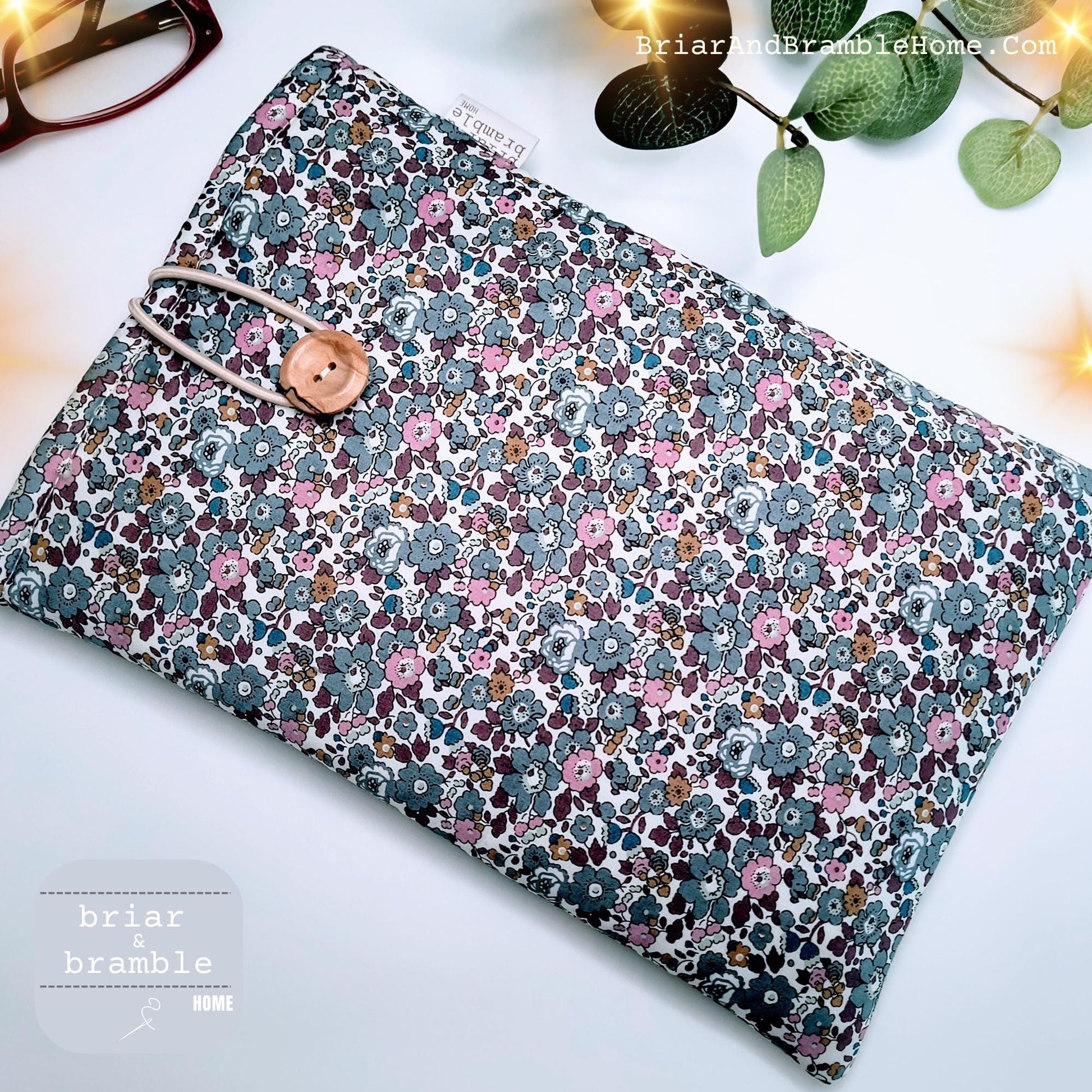 Liberty Print Book Sleeve: Grey Floral Reading Cover