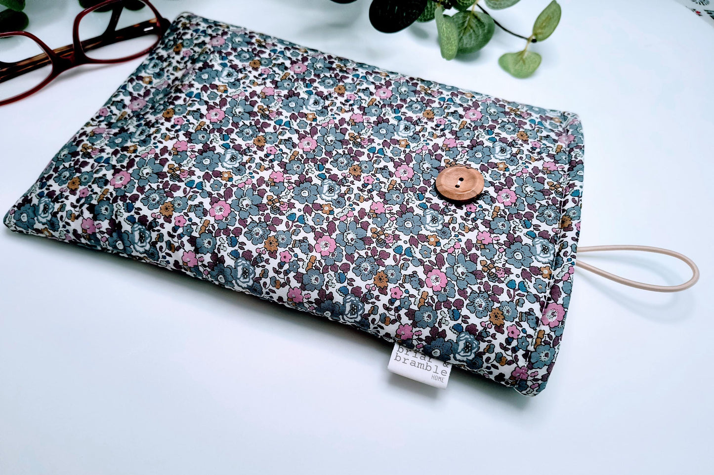 Liberty Print Book Sleeve: Grey Floral Reading Cover
