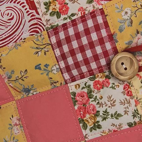 Patchwork Quilted Booksleeve: Handmade Cotton Padded Kindle Cover
