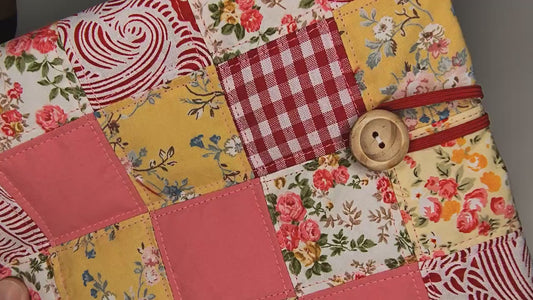 Patchwork Quilted Booksleeve: Handmade Cotton Padded Kindle Cover