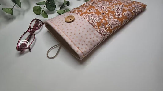 Peach Fuzz Floral Padded Book Sleeve: Cotton Kindle Cover
