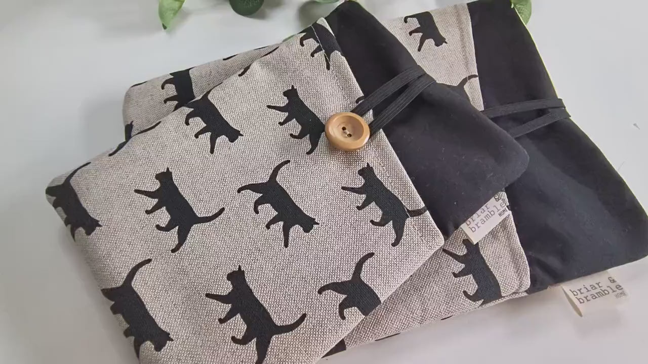 Cat Print Kindle Cover: Padded Cotton eReader Sleeve