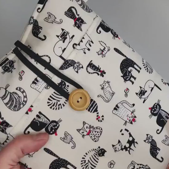 Cat Book Sleeve with Pocket: Padded Kindle Cover, Bookworm Gift