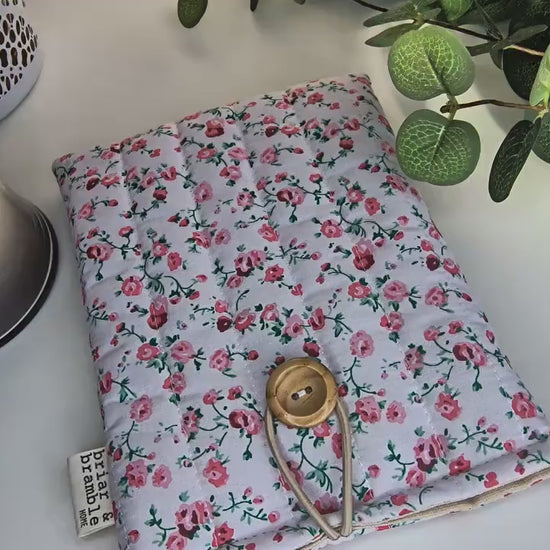 Quilted Kindle Sleeve: Pink Rose eReader Pouch