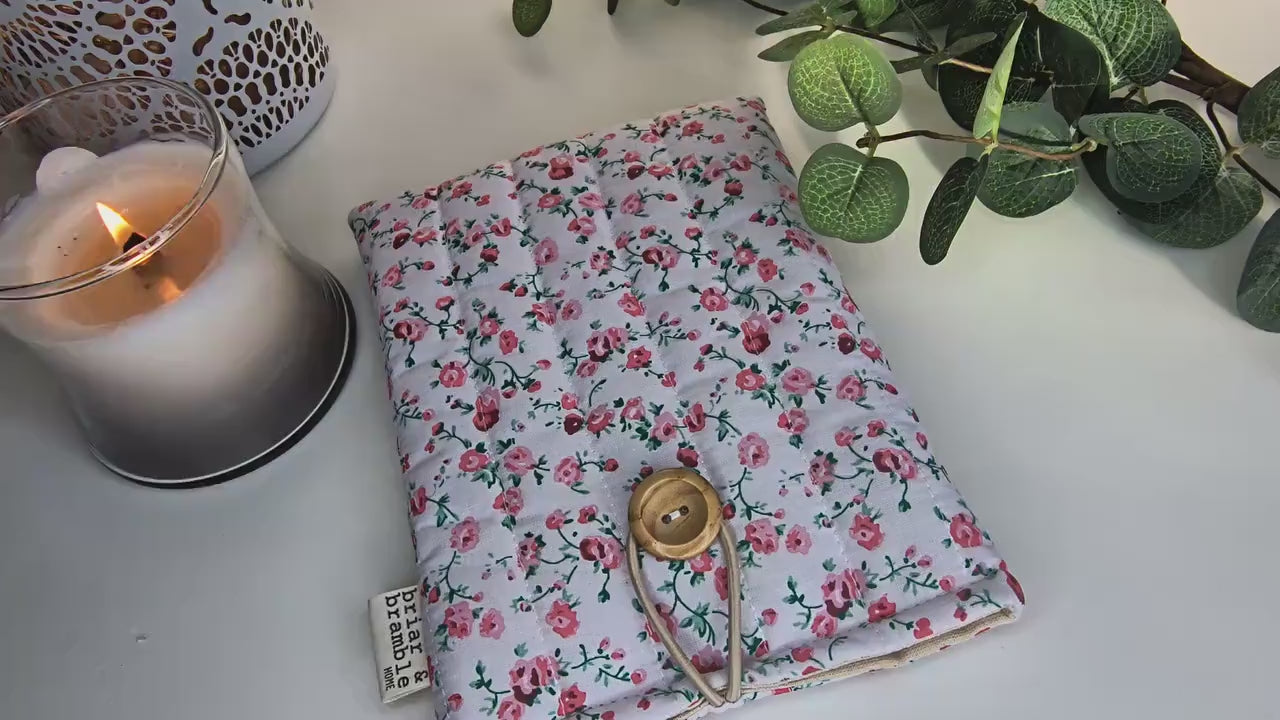 Quilted Kindle Sleeve: Pink Rose eReader Pouch