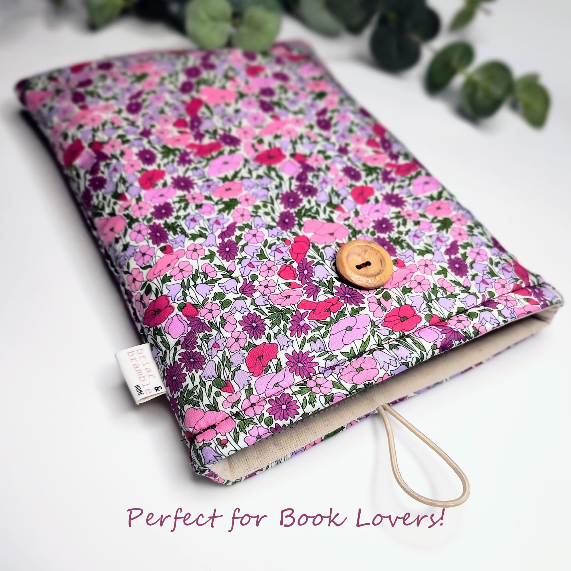 Cotton Book Sleeve Gift - Liberty Print Floral Kindle Cover for Reader